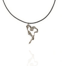 Load image into Gallery viewer, Sterling Silver Ribbon Heart Pendant
